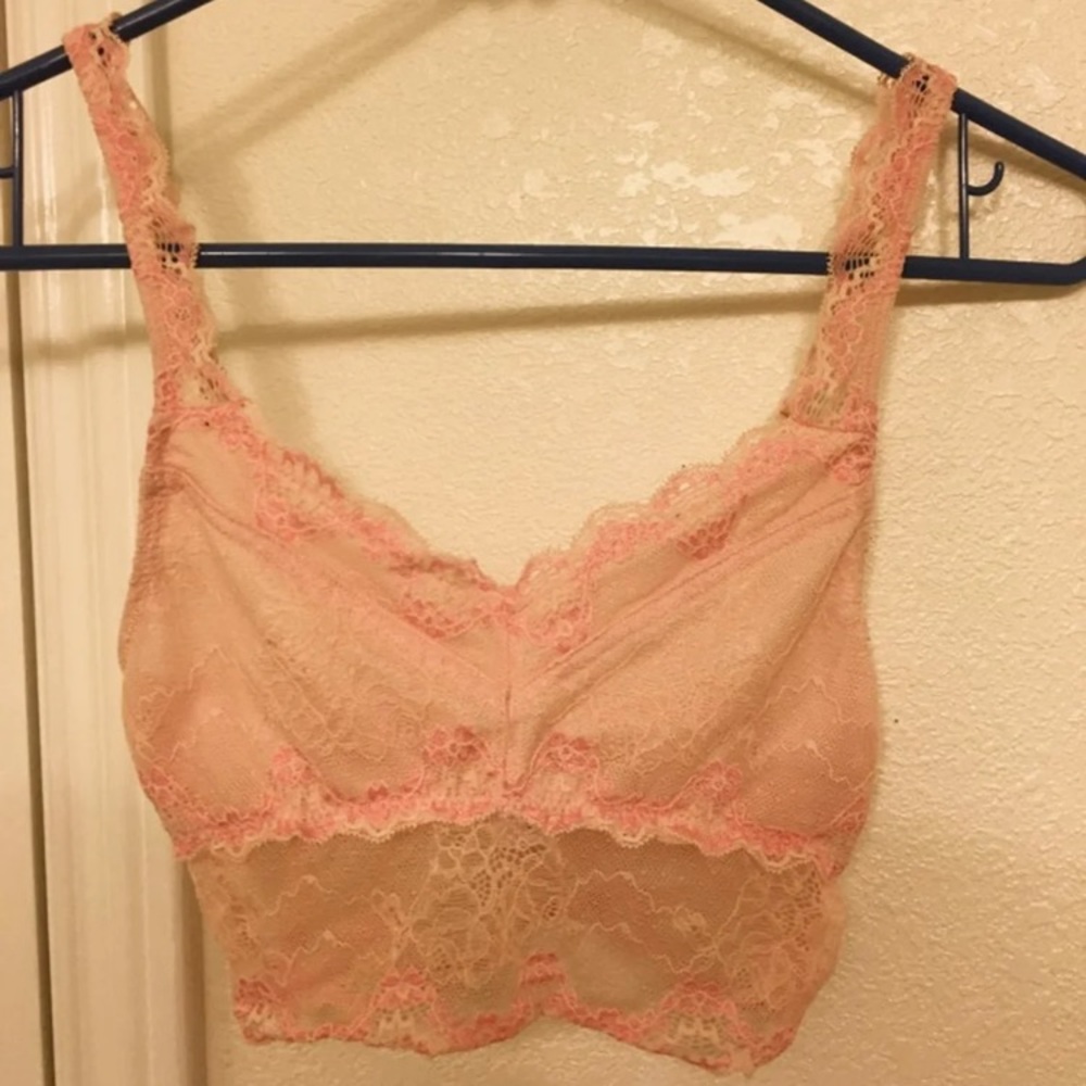 Lace salmon pink bralette